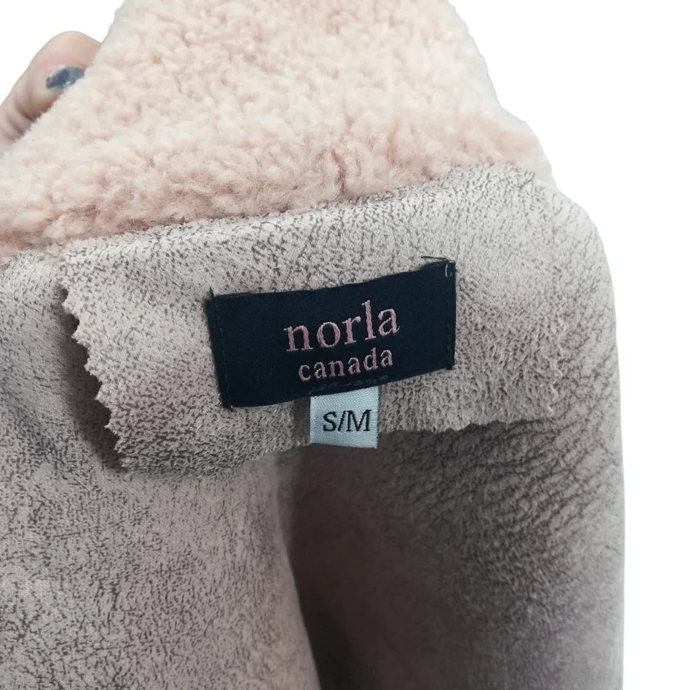 Norla Canada Anthropologie Rhodes Sherpa Pink Vest Size S/M Pockets Anthro
